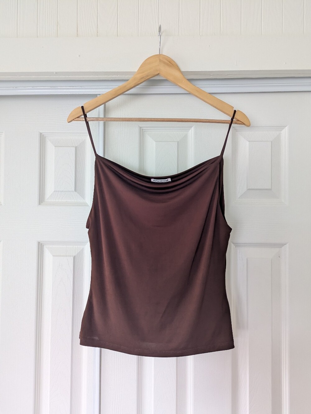 Reformation Emmett Knit Top Brown Cami Medium 90s Minimalist Y2K Style Preppy